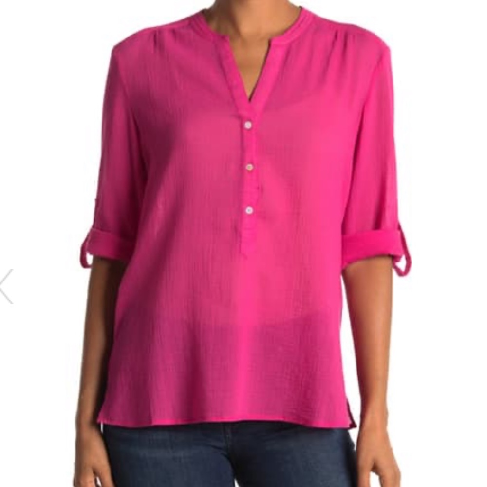 Tommy Bahama Coast View Gauze Split Neck Top